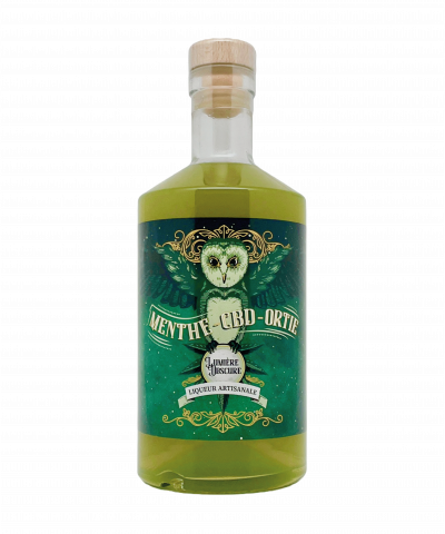 Menthe CBD Ortie — liqueur artisanale aux plantes d'Auvergne